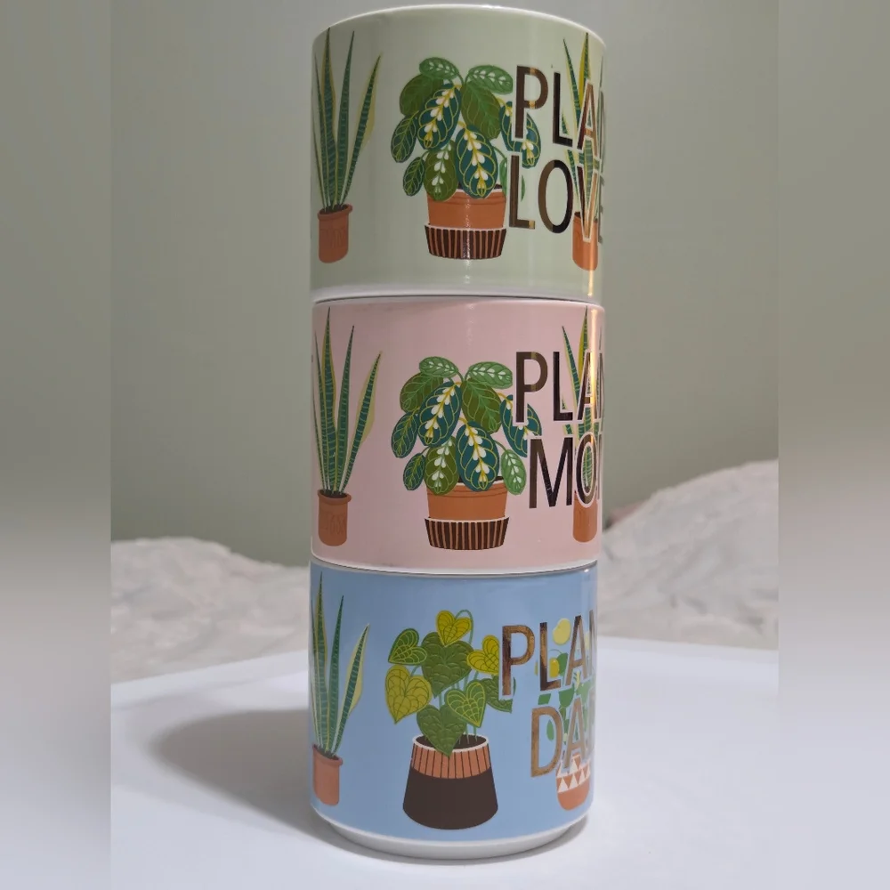 🌿 Coco+Lola Plant Lover+ Mom+ Dads Pastel Lover Mugs Set of 3 🌸 Spring Garden - Picture 5 of 10